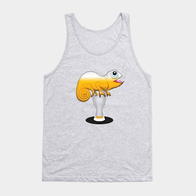 Beer lover Chameleon Graphic Design Tank Top by TMBTM